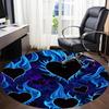 1pc Flame Hearts Office Round Area Rug, Indoor Mat Suitable ForOffice, Under Office Chairs Bedroom Living Room Home Decor T149
