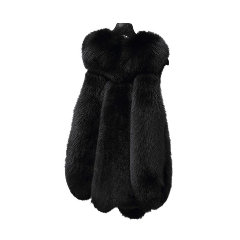 Autumn and Winter New Fox Hair Medium and Long Fur Vest Women's Casual Warm Imitation Fur Coat