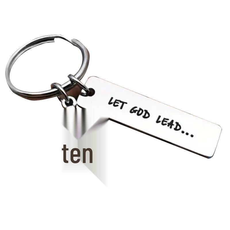 

Temu Hot-Selling Engraved Cross Keychain & Backpack Pendant with Let God Lead Message