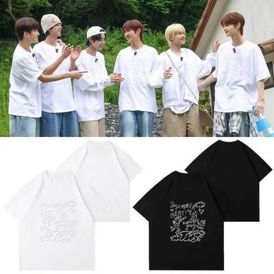 2026 KPOP TWS SUMMER BEAT Graphic T-shirt Summer Cotton Men Women Short Sleeve T Shirt KYUNGMIN SHINYU DOHOON YOUNGJAE Same Clothes