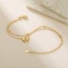Cazador Cute Bowknot Charm Hand Bracelets for Women Stainless Steel Jewelry Double Beads Chains Bracelet Gift Trendy Wholesale