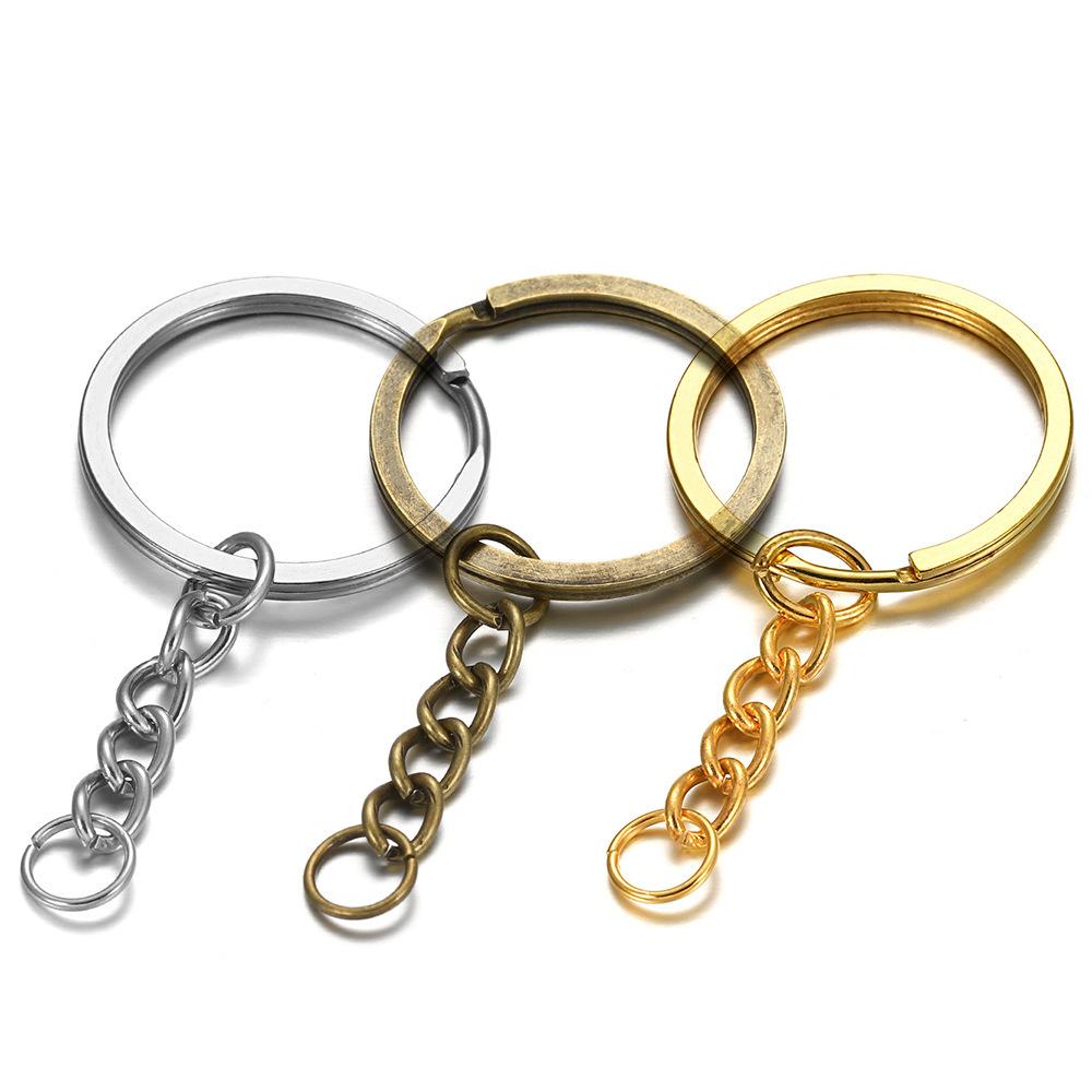 Diy Jewelry Accessories, Key Ring Belt Chain, Flat Aperture Ring Key Chain, Keychain Pendant, Key Ring Pendant Metal.