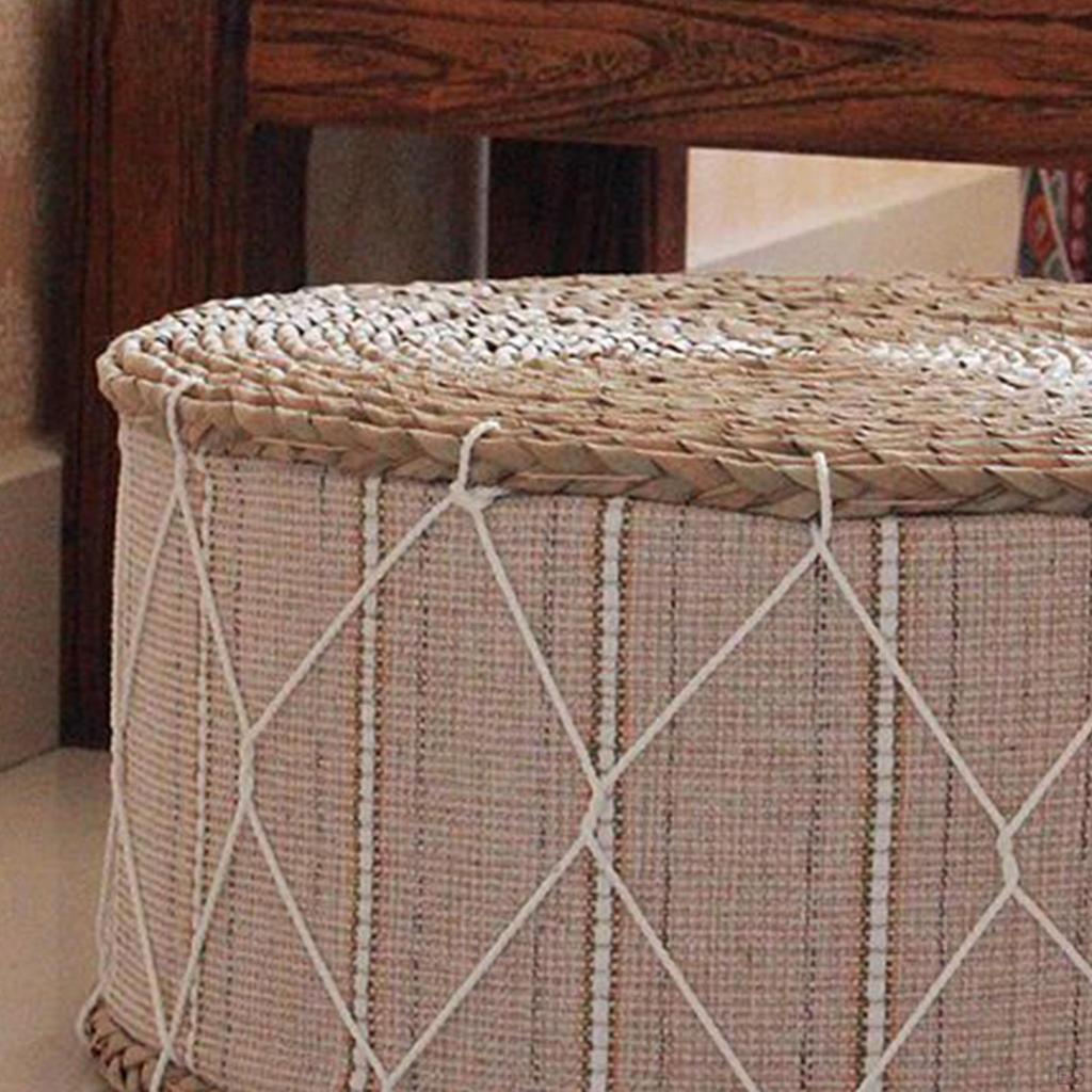 30cm Futon Pillow Floor Cushion Handmade Round Meditation Seat Stool Ottoman for Home Decor