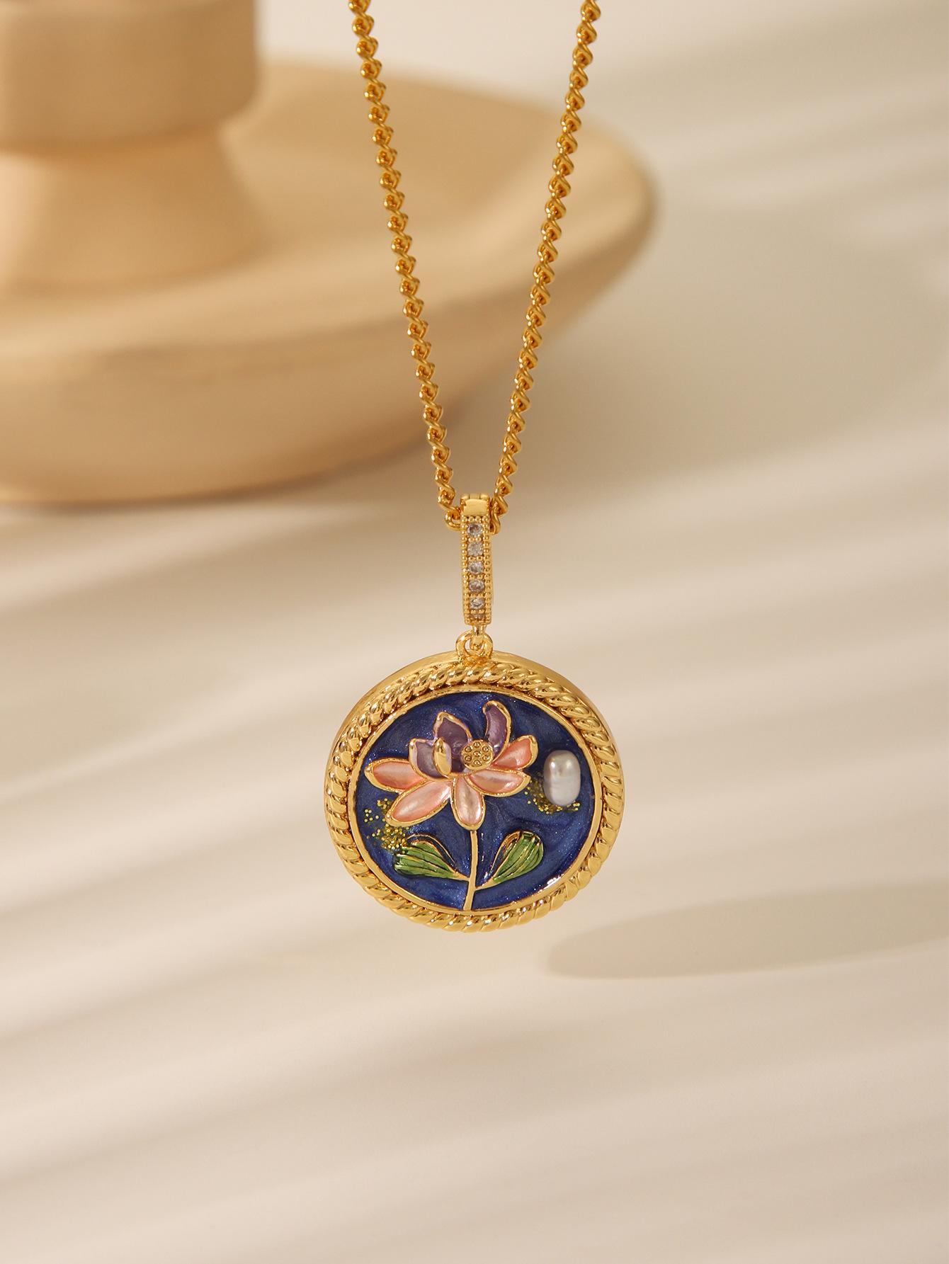 Женское ожерелье из пресноводного жемчуга  Садовый цветок  - Легкая роскошь, стиль Мори 18K