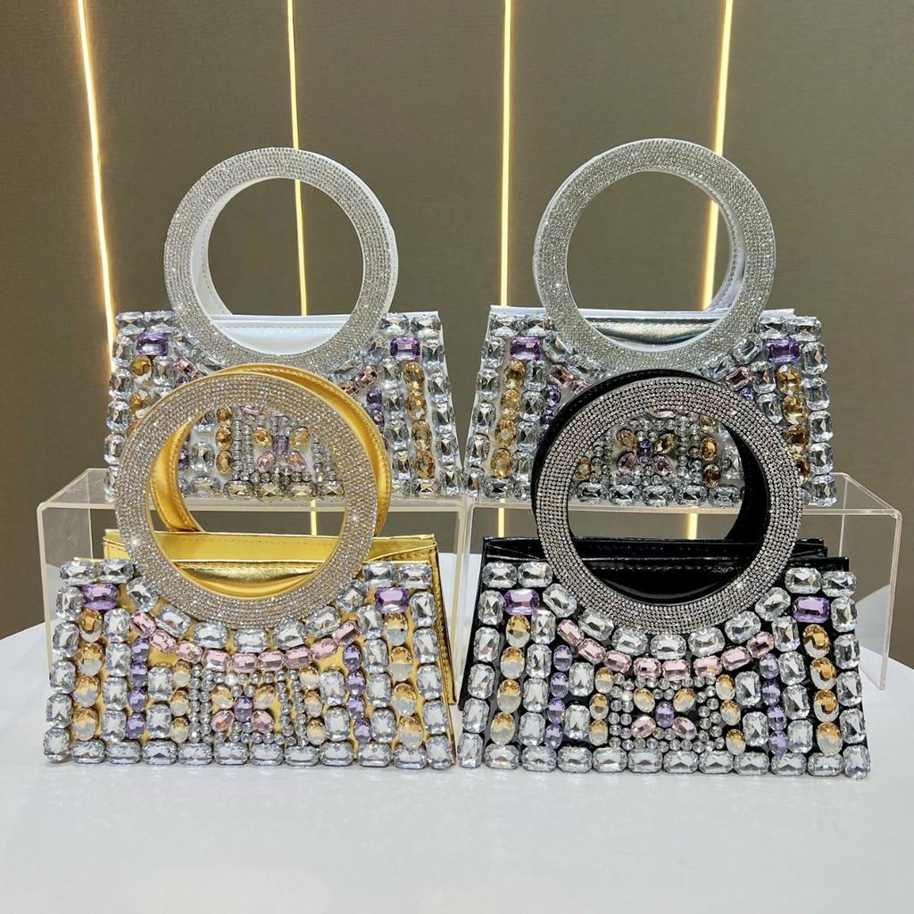 Fashionable Dinner Bag for Ladies, Full-diamond Crossbody Bag for Women, Light Luxury and Elegant Chain Bag