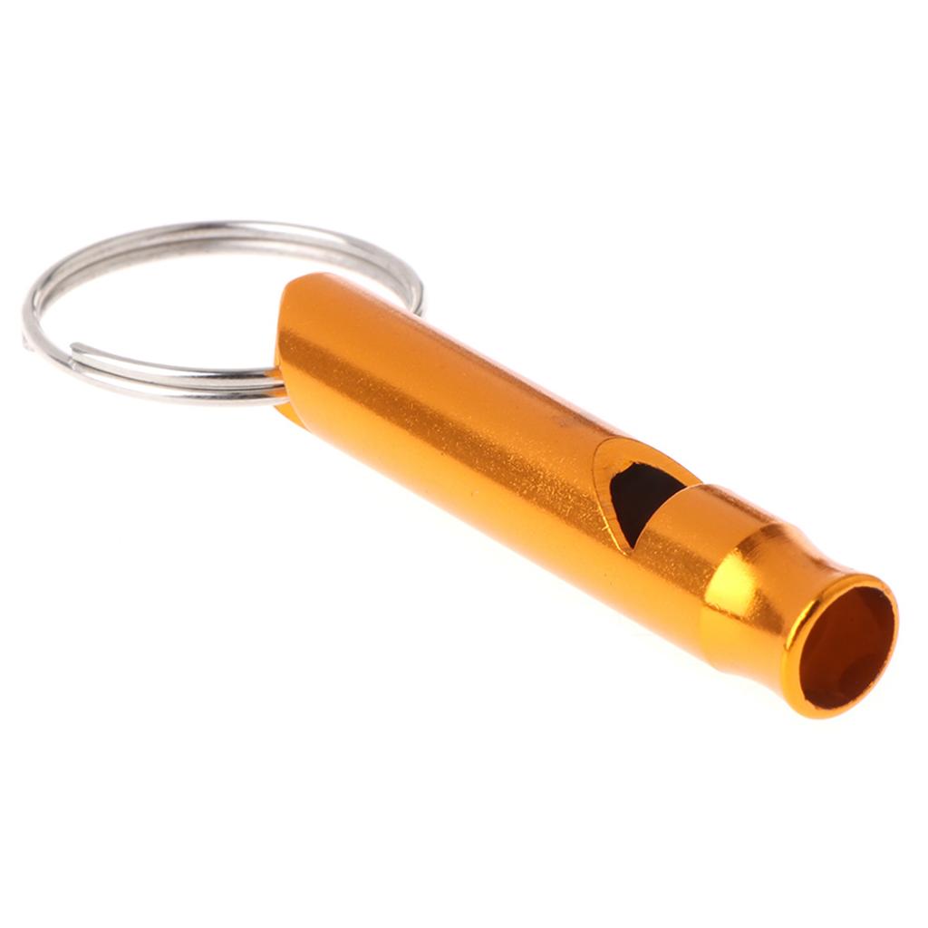 Aluminum Alloy Emergency Keyring Whistle Safety Survival Whistle for Hiking Camping Training Outdoors Sports Training