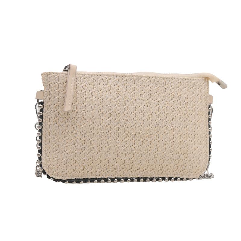 Envelope bag women's bag 2025 new casual retro chain small square bag fashionable shoulder bag woven messenger bag