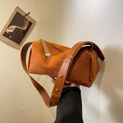 Vintage Große Kapazität Umhängetasche Frauen Neue Einfache Wildleder Kleine Quadratische Taschen Mode Vielseitige Weibliche Umhängetasche