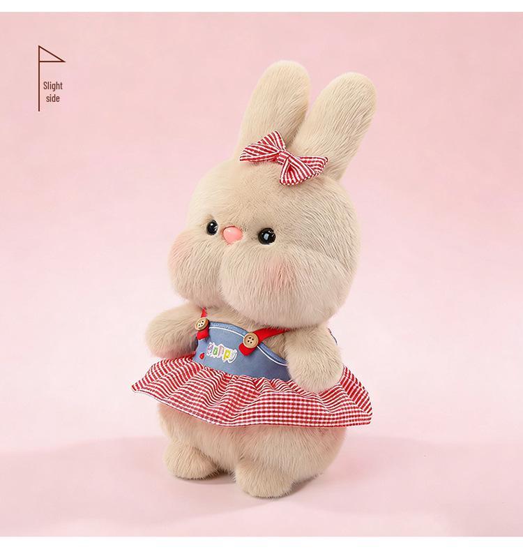 Adorable Rabbit Doll In Cute Skirt - Plush Toy with Comforting Cloth Outfit for Kids