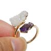 Stylish Irregular Druzy Stone Rings Open Finger Rings Adjustable Rings Ornament