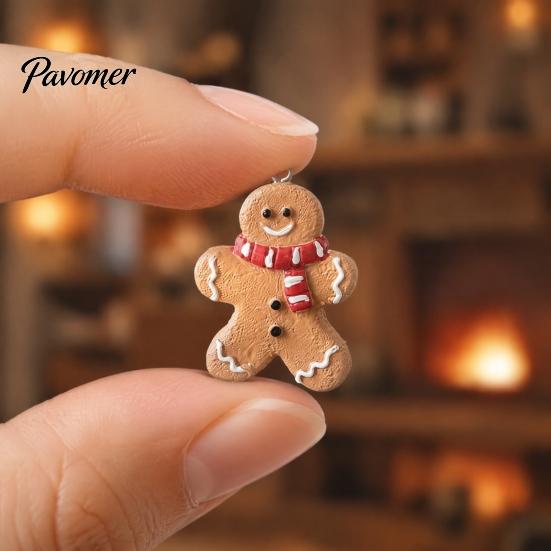 Holiday Hanging Ornaments 4 Pcs Gingerbread Christmas Ornaments, Candy Cane, Tree, Lollipop, Hand Painted Resin Crafts Man Xmas Tree Decoration