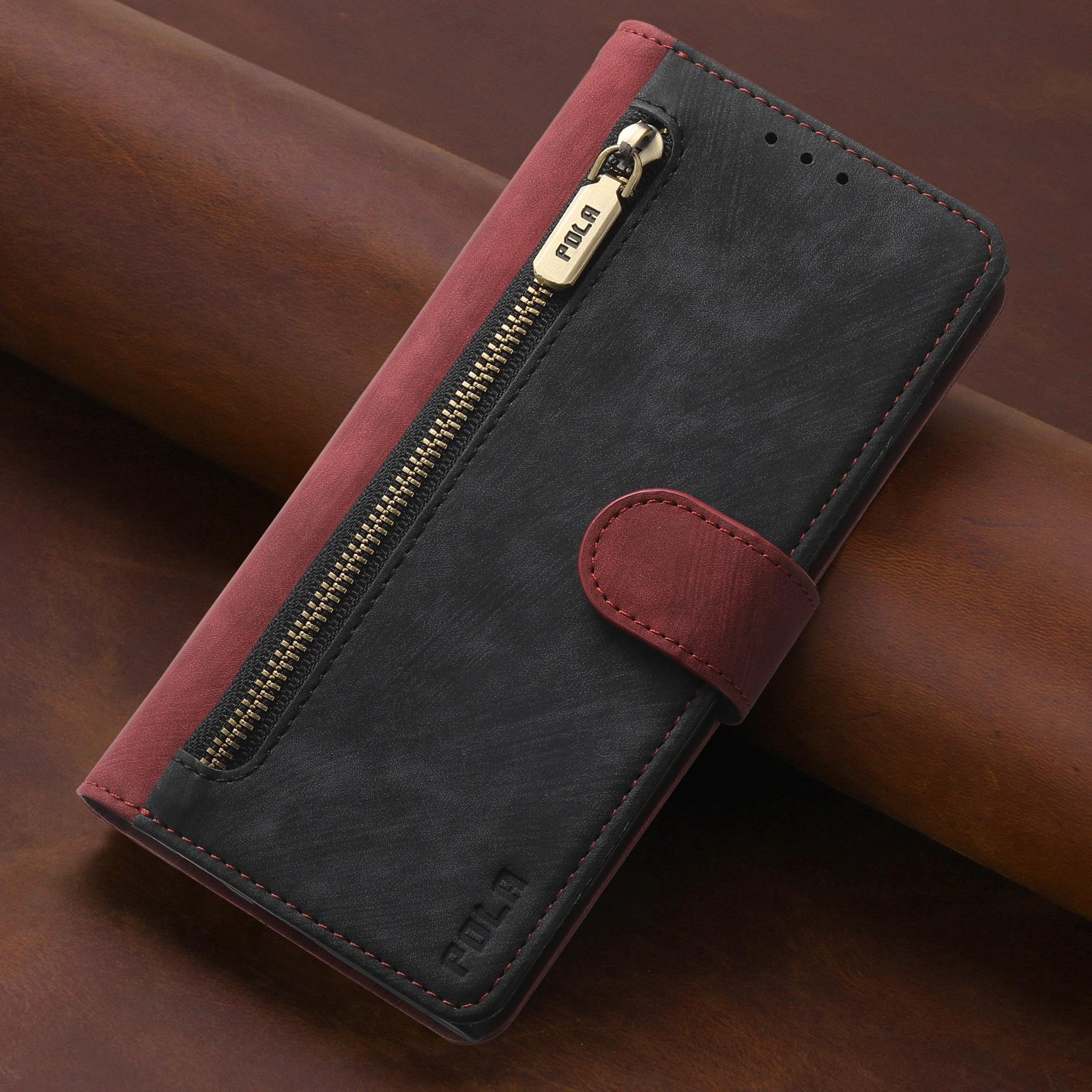 

Zipper Wallet Leather Case For Samsung Galaxy S23 S25 Ultra S24 FE S21 A16 A26 A36 A56 A55 A15 A35 Card Solt Book Bag RFID Cover For Samsung A55 червоний