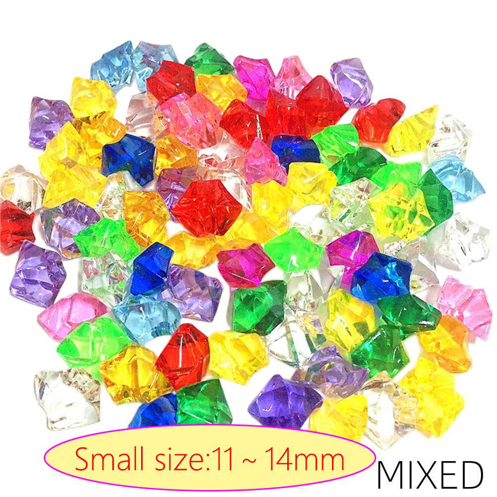 Acrylic Diamond Crystal Ice Rock Stones Vase Gems Confetti Table Scatter Beads Wedding Party Home Decor 100pcs 19 Color 11x14MM