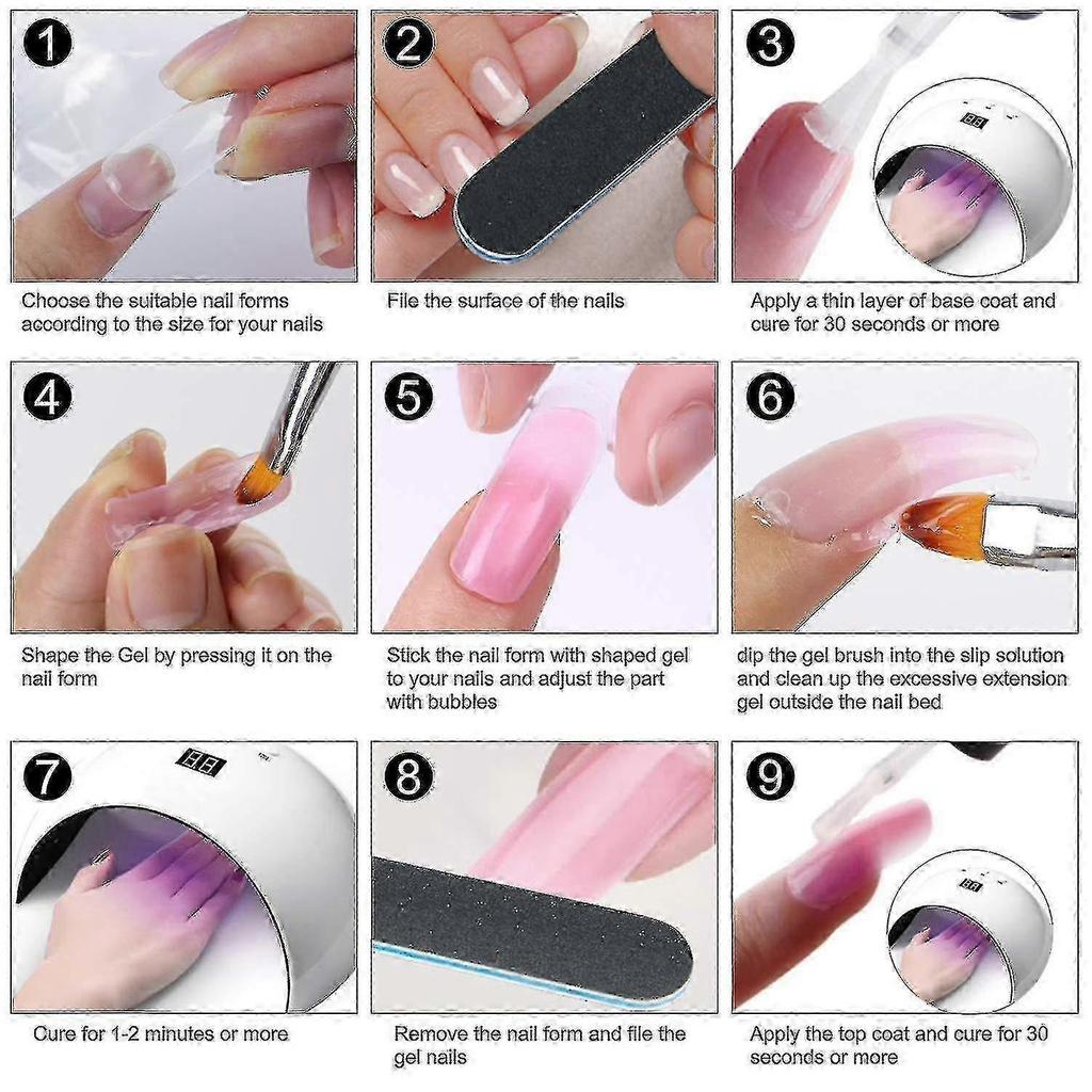 Kit de Gel UV de Poliuretano Todo Para Manicura Set de Extensión de Uñas Solución Deslizante Acrílico Constructor Esmalte Herramienta de Arte Diseño Puntas de los Dedos - YX 25-26