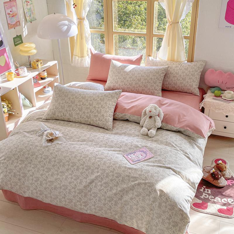 Elegant Blue Floral Pattern Duvet Cover Set 100% Cotton Soft Skin Friendly Queen Size Bedding Set Comforter Cover Pillowcases