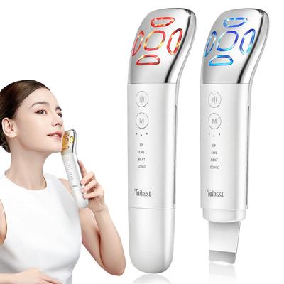 Facial Massager with EMS Microcurrent, 3-Color LED, Ultrasonic Vibration, Pore Cleansing, 3-Level Adjustable Temperature, Heat Therapy, Eye Care, and