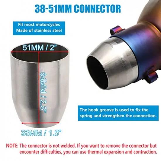 Universal Motorcycle Exhaust Muffler Slip On 400mm Lengthened 38-51mm Inlet With DB Killer Silencer
