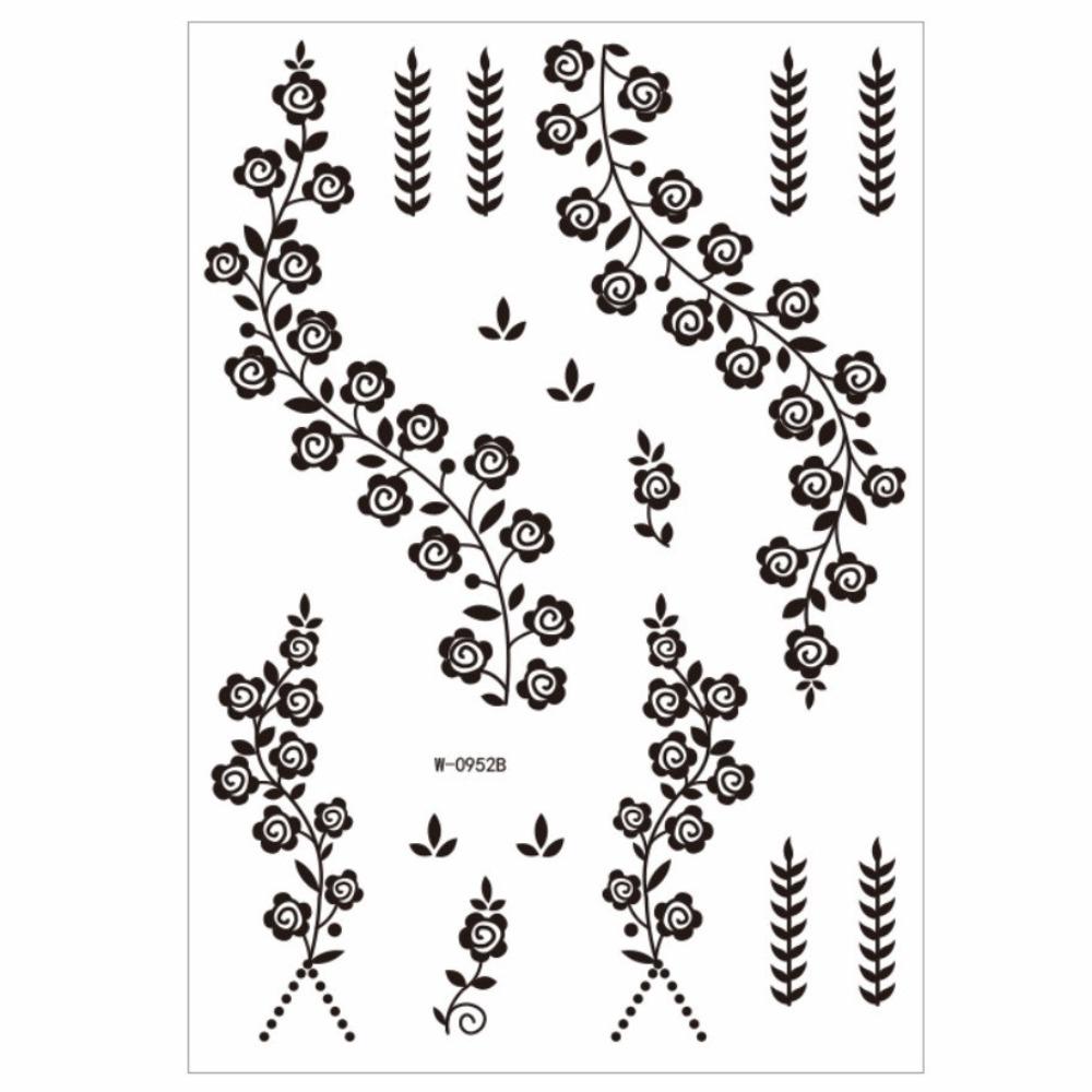 

Legs Arm Henna Tattoo Stickers Lace Fake Tattoo Body Art Sticker Temporary Tattoo India Mehndi W 0952B