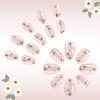Square Press On Nail Flower Fake Nail Glues On Nail Artificial Acrylic Nail 12 Size 24pcs Stick On Nail for Women Girls