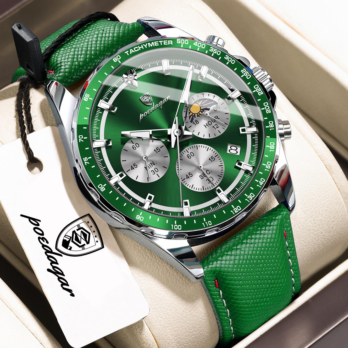 

POEDAGAR Fashion Men s Watches High Quality Luminous Waterproof Male Wristwatch Leather Chronograph Date Sports Quartz Clock
