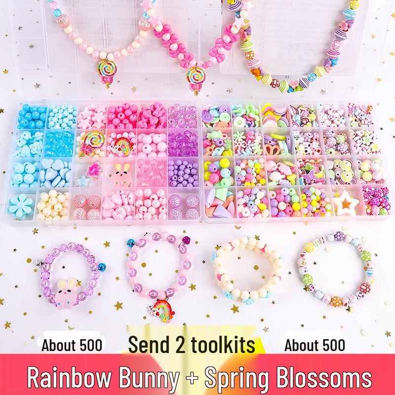 Beaded Toy Kit for Girls: DIY String Beads for Handmade Necklaces - Educational Birthday Gift