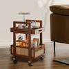2 Tier Mobile Cart for Storage And Organization with Wheels Living Room
