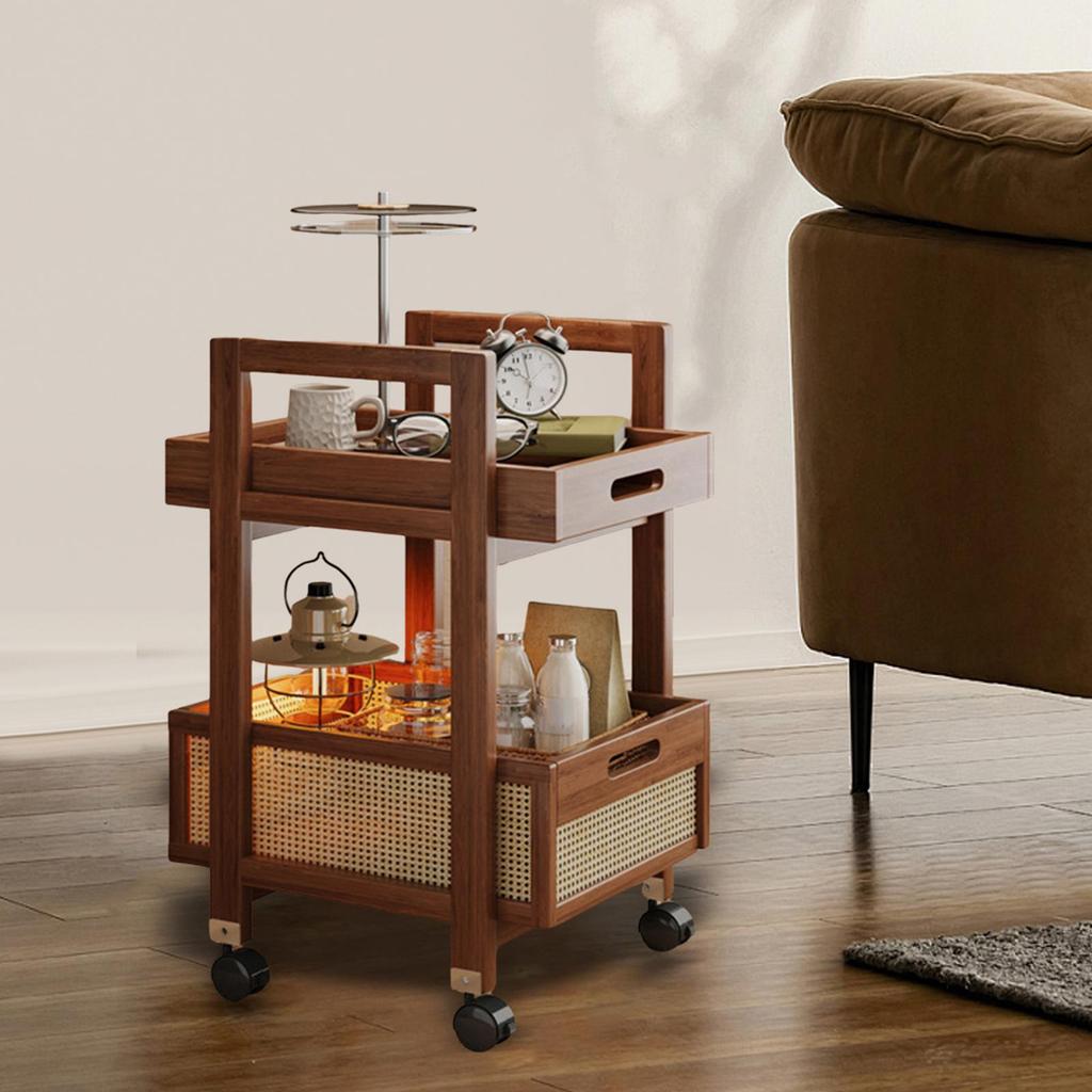 2 Tier Mobile Cart for Storage And Organization with Wheels Living Room
