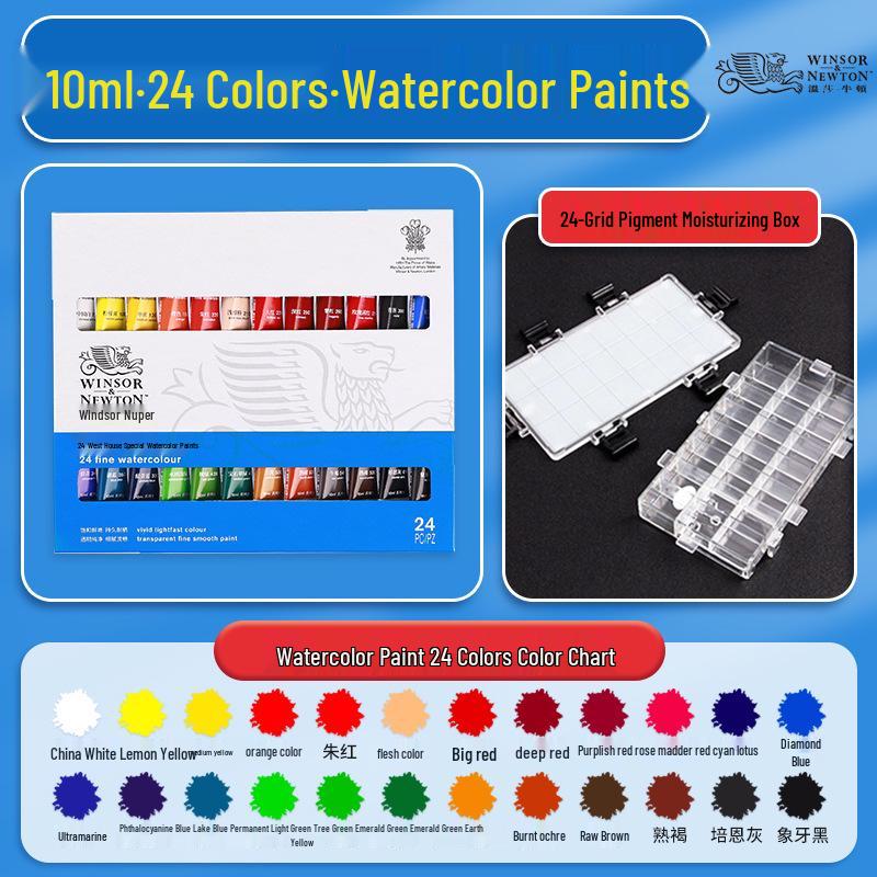 Winsor & Newton 24-kleuren aquarelverfset, 10 ml - Ideaal voor kinderen & studenten