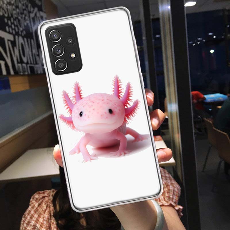 Smiling Salamander Phone Case For Samsung A15 A25 A35 A55 Galaxy A12 A22 A32 A52S A72 A05S A02S A42 J6 J4 A6 A7 A8 A90 A80 J8 A9