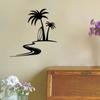 Wanddekoration mit Strand-Kokosnussbäumen – Metallkunst für drinnen und draußen, ideal für Wohnzimmer, Schlafzimmer, Büro, Heimdekoration
