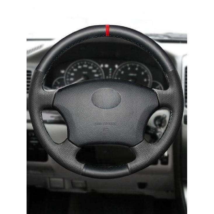 Black Perforated Leather Steering Wheer Cover For Toyota Highlander Lexus LS400