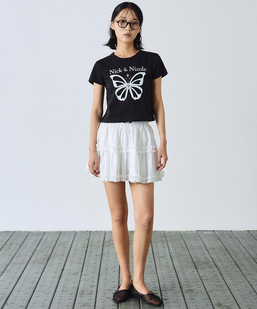 Nigaennikol Trendy Ruffle Mini Skirt_Ivory