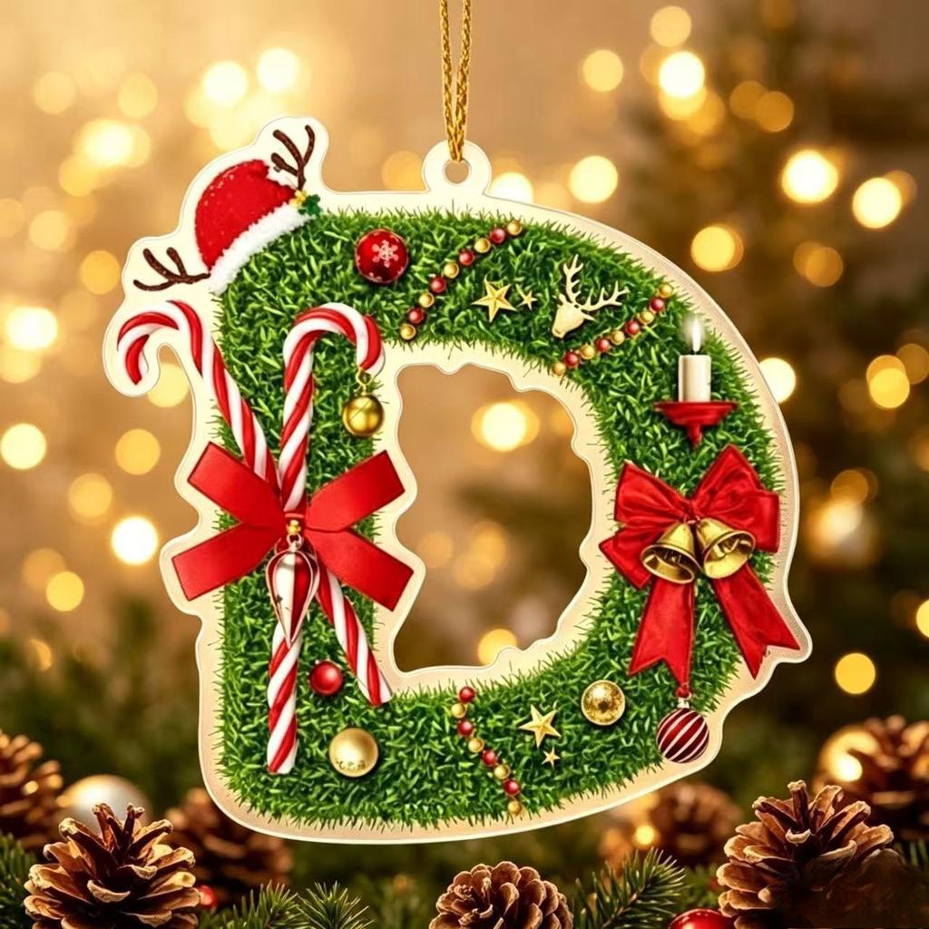 Acrylic 26-letter Christmas Tree Hanging Decorative Item with Flat Printing - Personalized Christmas Decoration