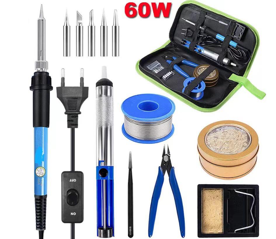 Adjustable 60W Electric Soldering Iron Kit for Household and Repair Use