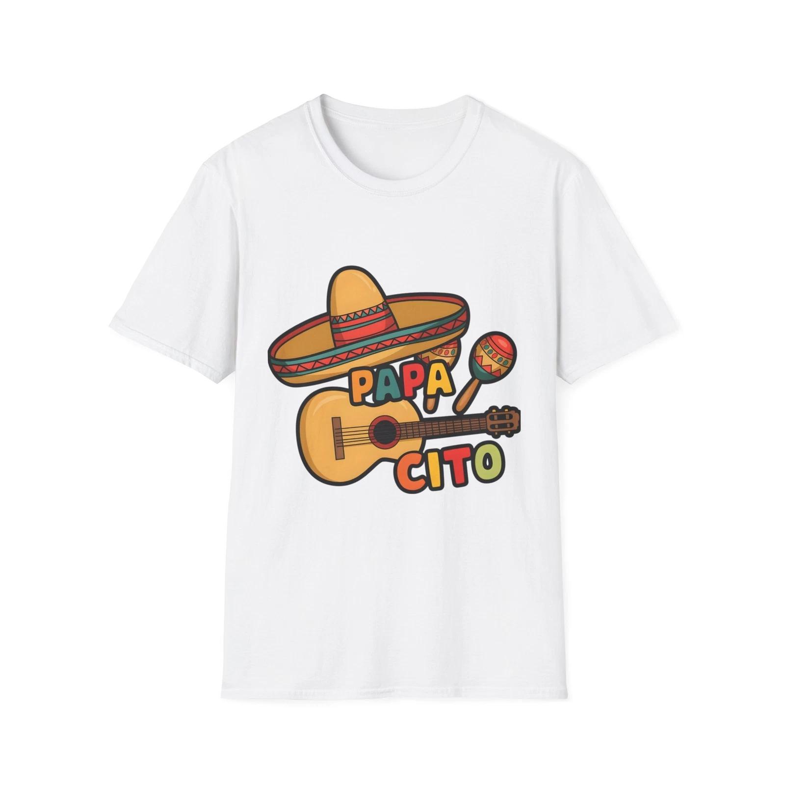 

PAPA CITO Unisex T-Shirt, Father s Day Gift, Music Lover Tee, Mexican Culture 3XL