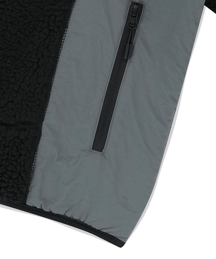 Mahagrid Curved Sherpa Fleece Jacket Black(Mg2Efmj230A)