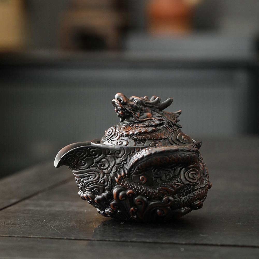 

Jianshui Clay Purple Pottery Carving Dragon Teapot Hand Painted Antique Relief Teapot Household Teapot Kungfu Tea Set Kettle