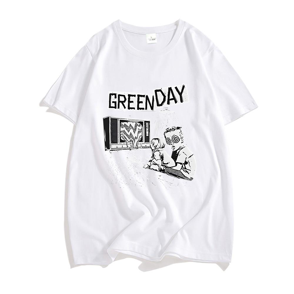 G-green Day Rock Band Music Over Sized T-shirts MEN Summer T Shirts Punk T-shirts Sense of Design Tees Anime Print Aesthetic