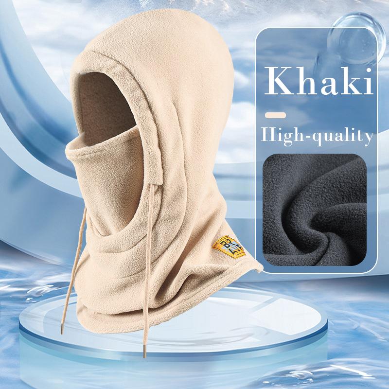 Balaclava d'hiver Capuche en tricot Unisexe Masque chaud coupe-vent avec cordon de serrage Casque de moto pour le ski et le froid Bonnet chaud en tricot