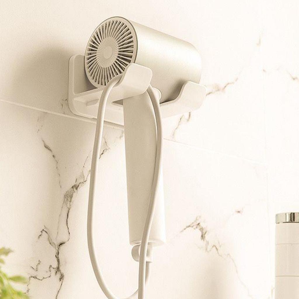Hair Dryer Rack Wall Mounted Punch Free Resin Japanese Style Design Blow Dryer Holder for Bathroom Shower Room