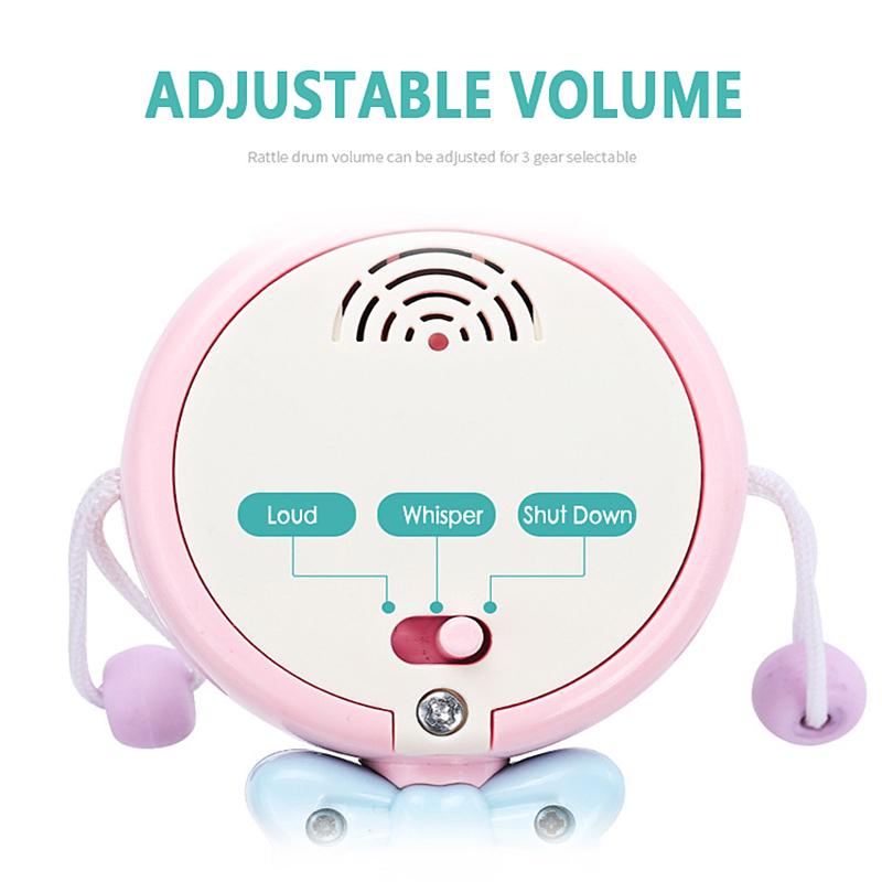 Süße Rassel Trommel Baby Spielzeug kann beißen pädagogisches Spielzeug mit Musik 