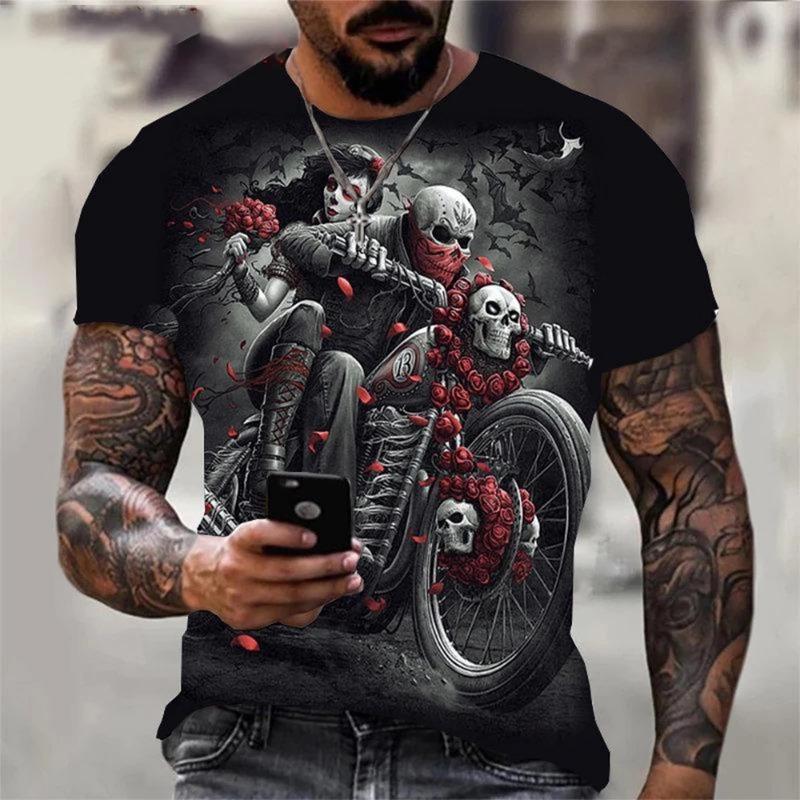 

The Essential Skull T-shirt for the Summer Halloween Comfortable and Versatile Fabric Exquisite Patterns Men s Summer T S