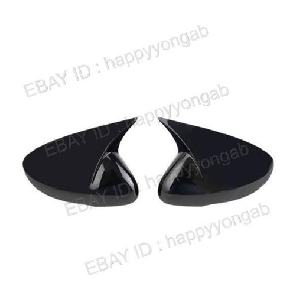 For 2018- Kia Stinger Gloss Black Rearview Mirror Cover Trim Overlay Horn