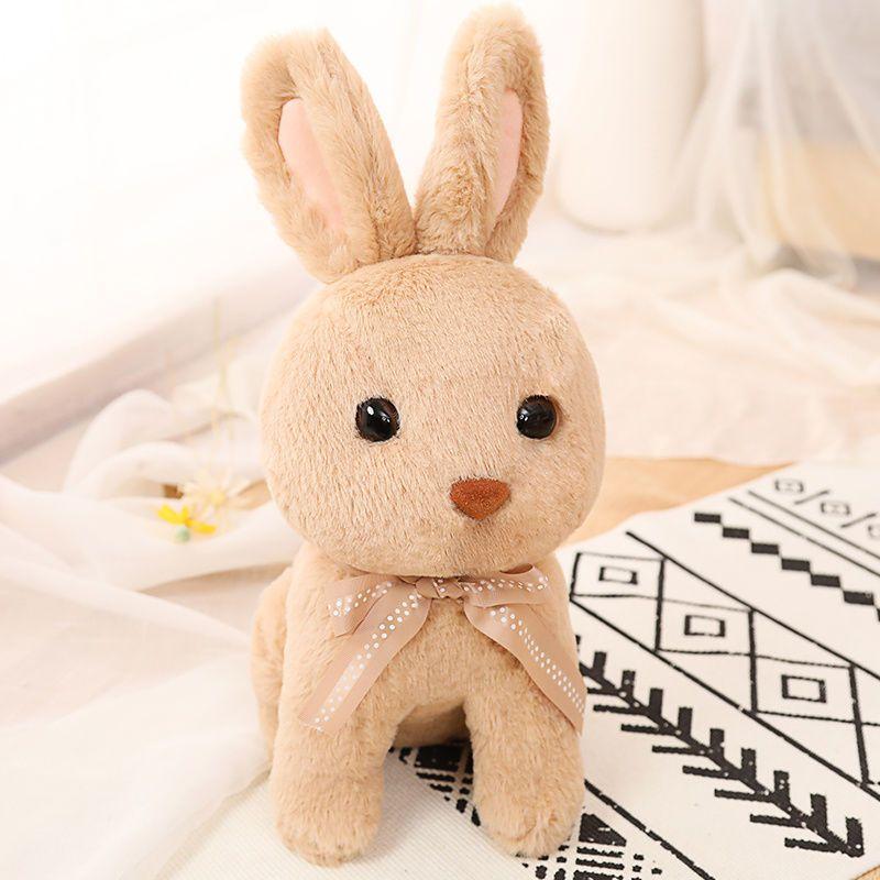 Emulational Rabbit Plush Toys Little Bunny Figurine Doll Girlfriend Scarf Rabbit Children Gift Desk Living Room Car Interior Decoration Fashion Girl