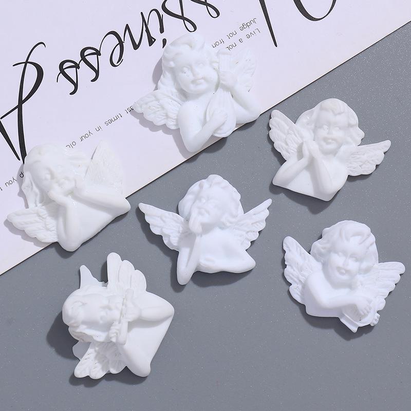 White Baroque Angel Resin Phone Case DIY Accessory