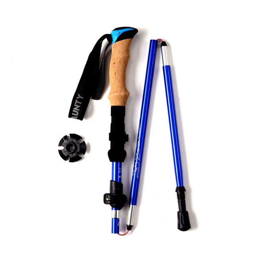 

EVA Outdoor Trekking Poles Aluminum Wading Staff Expandable Cross Country Cane Men синий