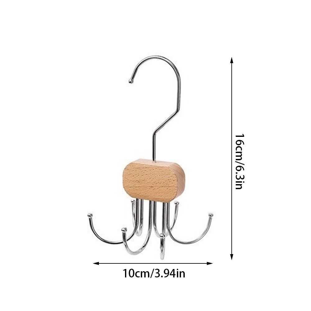 Rotatable Clothes Hook Wooden Scarf Storage Hook Multipurpose Belt Hooks  Household