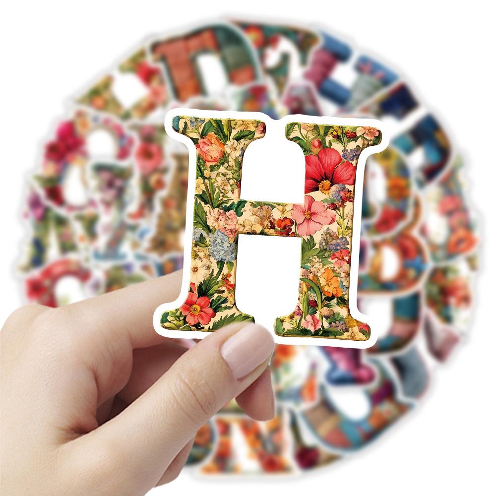 

52/104 Pcs Fun Vintage Alphabet Doodle Stickers for Reward DIY Stationery Box Notebook Pen Holder Drawer Storage Box Fridge
