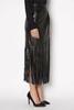 Fashionable Black Fringed Style Women's Leather Skirt Genuine Lambskin Leather