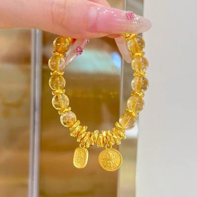 New Chinese Style Yellow God of Wealth Entanglement Bracelet Light Luxury New Niche Design To Attract Wealth and Receive Wealth High-end Bracelet Gift